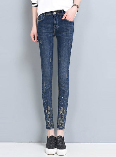 Ankle Length Jeans Stretch Nine Pencil Pants 