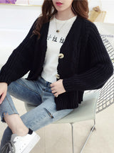 Button Long Sleeve Fashion Woman Small Sweaters