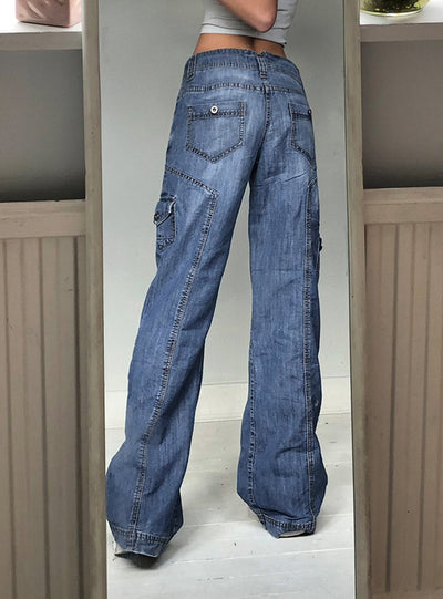 Women's High Waist Straight Loose Wide Leg Jeans