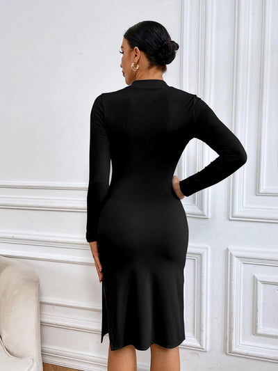 Split Hollow Knitted Fashion Dress