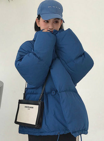 Winter Jacket Women Stand Collar Coat Loose