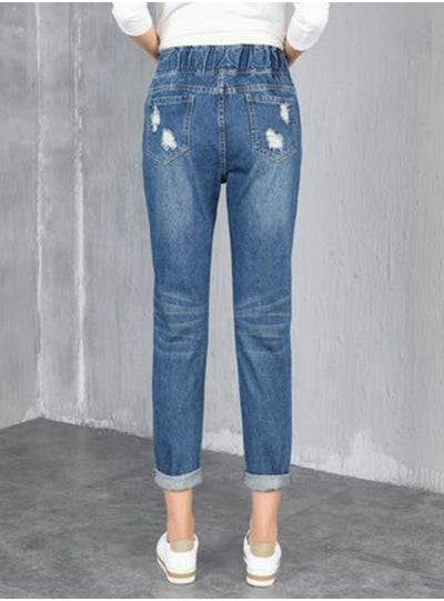 Oversized Ankle Length Women Denim Pants 