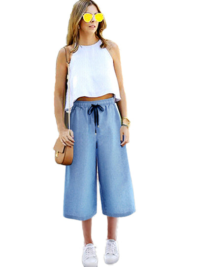 Women Wide Leg Pants Loose Jeans Denim Pants