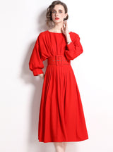 Long Sleeve Slim Waist Dress