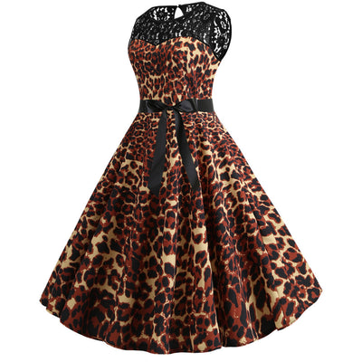 Summer Sleeveless Leopard Print Dress