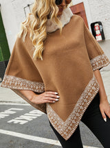 Fur Collar Cape Shawl Coat