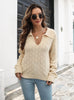 Three-dimensional Lapel Loose Long Sleeve Sweater