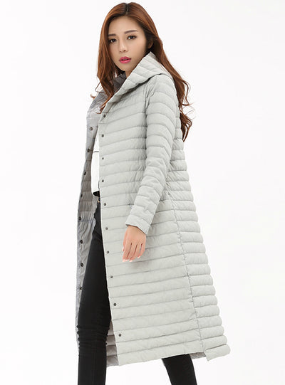 Light Down Jacket Women Long Puffer Coat 