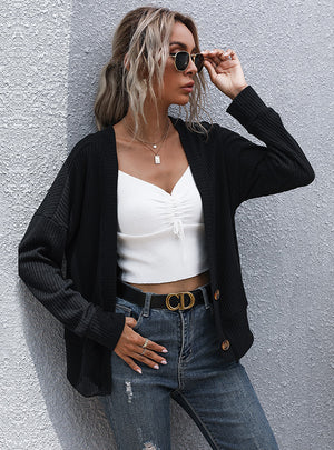 Cardigan Long Sleeve V-neck Sweater Jacket