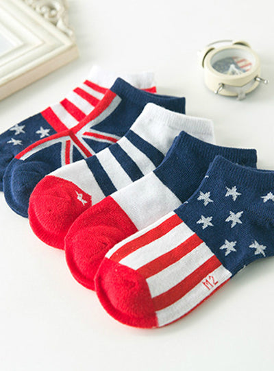 5pairs / lot 2018 Spring Flag Pattern