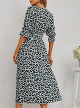 Short Sleeve Leopard Print Dress
