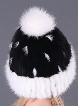 Mink Hats Ladies Winter Mink Fur Hats Fox Fur Balls
