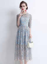 French Lace Collar Vintage Dress