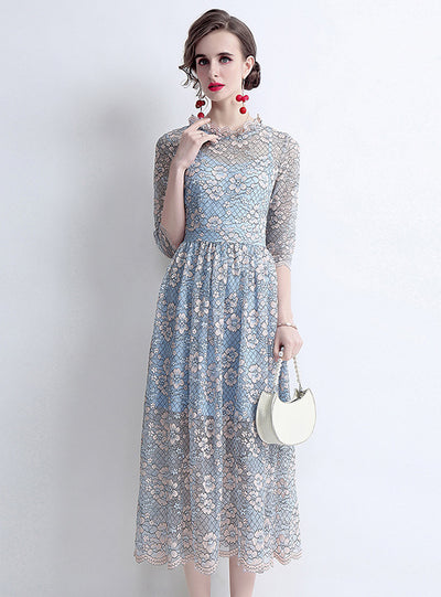 French Lace Collar Vintage Dress