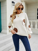 Loose Pullover Color Matching Sweater