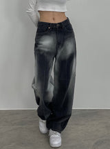 Contrast Low Waist Pockets Wide Leg Pants