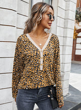 V-neck Leopard Coat Girl