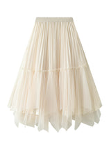 Pearl Irregular High Waist Gauze Skirt