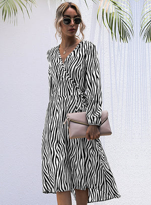 Women Retro Long Sleeve Floral Dress