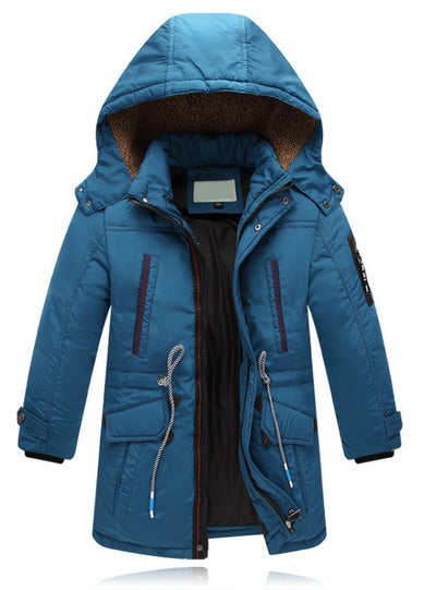 Children Zipper Waist Strap Down Coats Boy