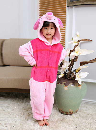 Flannel Pajamas Pink Pig Children Cartoon Animal
