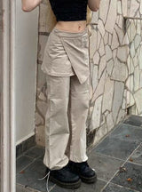 Rope-tied Streamer Overalls Pants