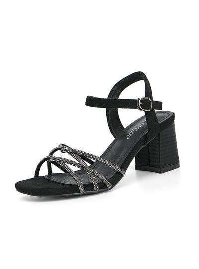 Rhinestones Open Toe Round Head Sandals