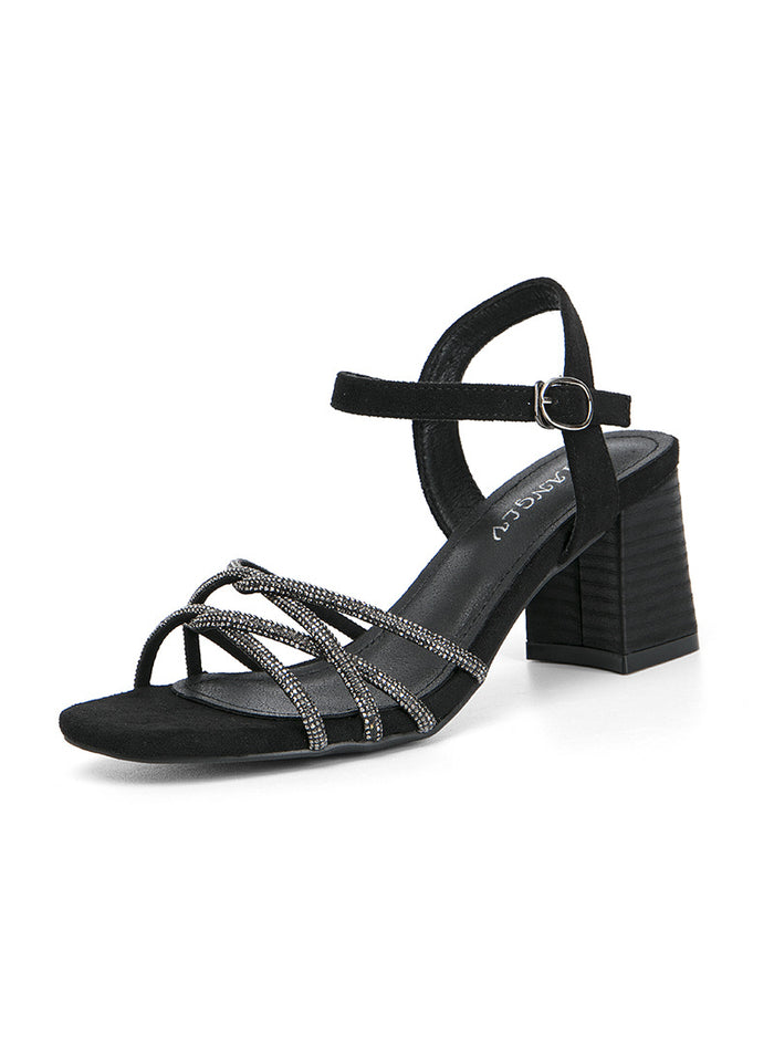 Rhinestones Open Toe Round Head Sandals