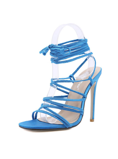 Thin Straps Around Ankles Square Heads Sandals