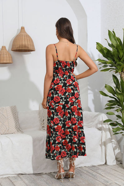 Women Strap Floral Bohemian Dress