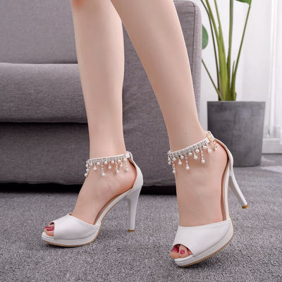 Beaded Thin Fishmouth Tassels Sandals