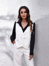 Fake Long-sleeved Two-piece Vest Shirt
