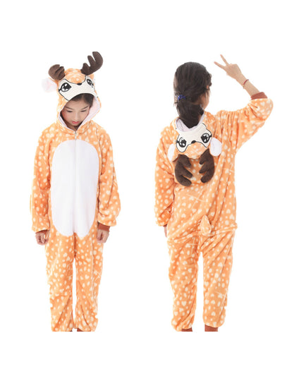 Sika Deer Flannel Pajamas Children Cartoon Animal