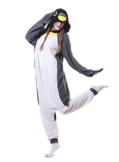 Gray Penguin Onesie Pajama Animal Onesie Sleepwear