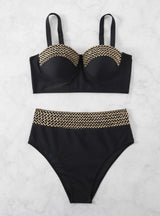 Split Hard-clad Steel Bathing Suit