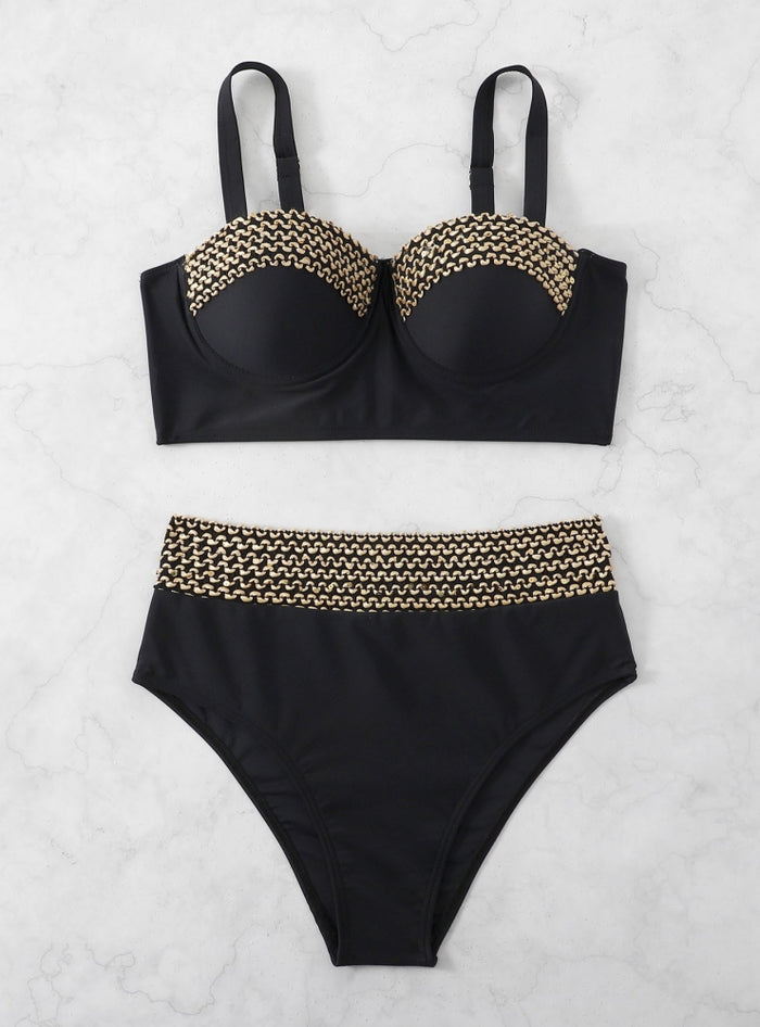 Split Hard-clad Steel Bathing Suit