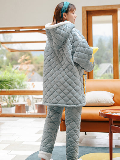 Green Star Moon Thickened Cashmere Three-layer Cotton-padded Jacket