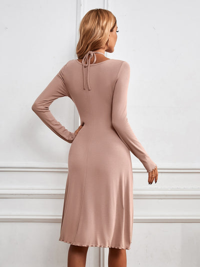 V-neck Long Sleeve Dress