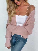 Long-sleeved Knitted Sweater Coat