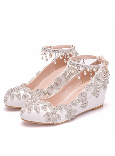 Diamond Beaded Tassel High-heeled Wedding Shoes