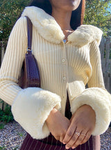 Thin Furry Knitted Cardigan Sweater Women
