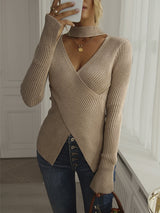 Slim V-neck Long Sleeve Sweater
