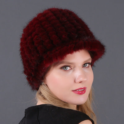 Mink Hats Fur Woven Winter Fur Hats