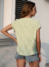 Petal Printed Chiffon Shirt Top