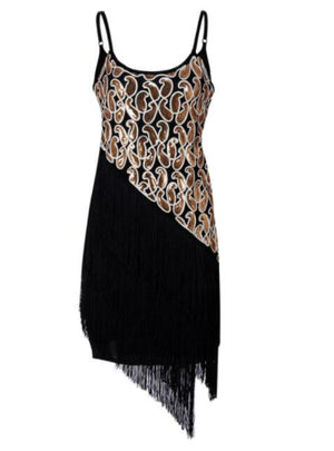 Sexy Straps Tassels Sequins Club Dress