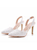 Lace Pointed High Heels Sandals