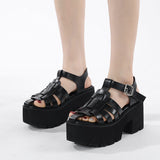 Thick-soled Hollow Sponge Cake Bottom Sandals