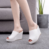 10cm Fishmouth Wedges Sandals Slippers