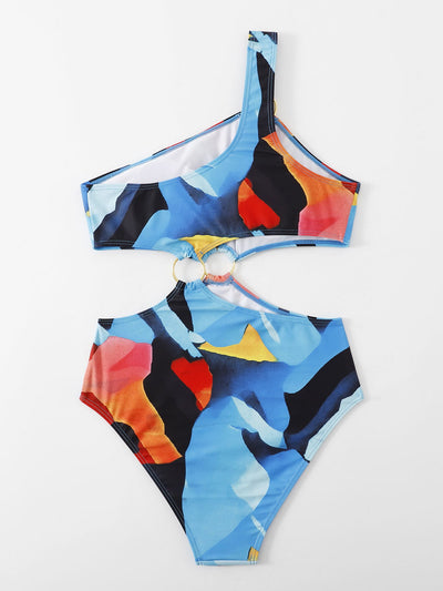 Sexy Print One Piece Swimsuit Bikini