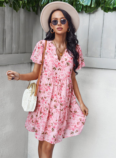 Women Printed Summer Mini Dress